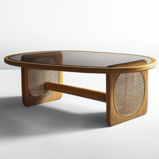 Wabi-sabi style solid wood coffee table, North American imported coffee table, ancient-style tea table storage table