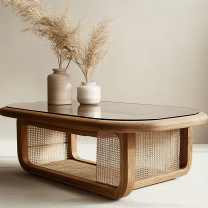 Wabi-sabi style solid wood coffee table, North American imported coffee table, ancient-style tea table storage table - Image 4