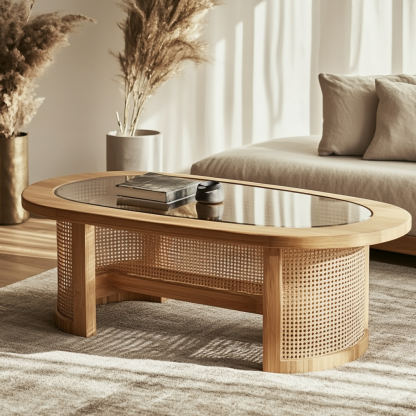 Wabi-sabi style solid wood coffee table, North American imported coffee table, ancient-style tea table storage table - Image 9