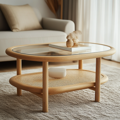 Wabi-sabi style solid wood coffee table, North American imported coffee table, ancient-style tea table storage table - Image 7