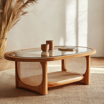 Wabi-sabi style coffee table for living room, modern, simple, light luxury and high-end designer coffee table for small apartment use - Image 3