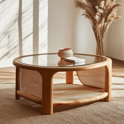 Wabi-sabi style coffee table for living room, modern, simple, light luxury and high-end designer coffee table for small apartment use - Image 2