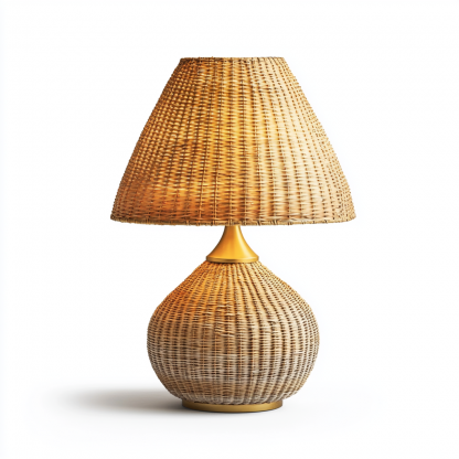 Wabi-sabi style living room desk lamp, Japanese retro homestay study, bedroom bedside, vintage tea room lamp, rattan lamps - Image 2
