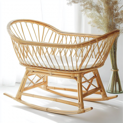 Wabi-sabi style, modern and simple, natural wood color, small home baby room, leisure lounge chair, outdoor balcony - Image 8