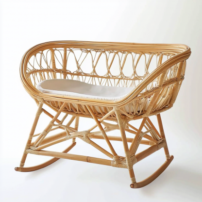Wabi-sabi style, modern and simple, natural wood color, small home baby room, leisure lounge chair, outdoor balcony - Image 6