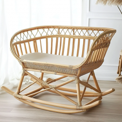 Wabi-sabi style baby crib, solid wood bedroom, children's room, full solid wood, Japanese tatami bedv - Image 8