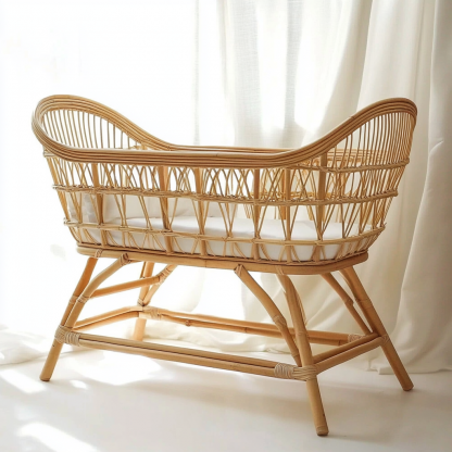 Wabi-sabi style baby crib, solid wood bedroom, children's room, full solid wood, Japanese tatami bedv - Image 5