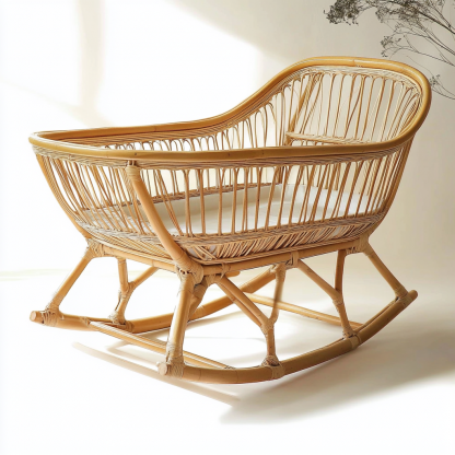 Wabi-sabi style solid wood floor-standing baby crib, economical and practical bedroom for small apartments, portable and sittable small bed for children - Image 9