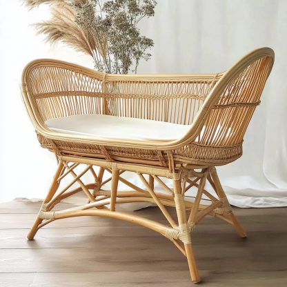 Wabi-sabi style baby crib, solid wood bedroom, children's room, full solid wood, Japanese tatami bedv - Image 3