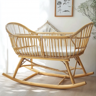 Wabi-sabi style, modern and simple, natural wood color, small home baby room, leisure lounge chair, outdoor balcony