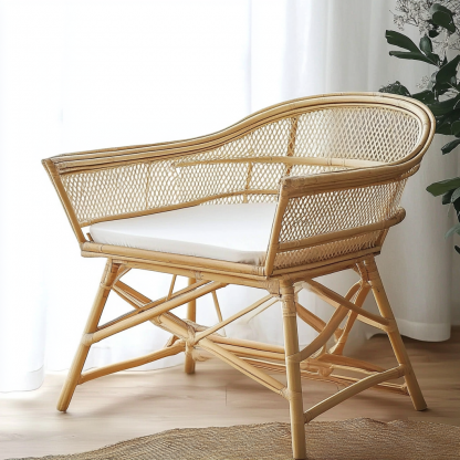 Wabi-sabi style solid wood floor-standing baby crib, economical and practical bedroom for small apartments, portable and sittable small bed for children - Image 2