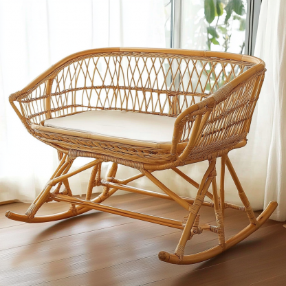 Outdoor leisure lounge chair, waterproof and sun-proof, hotel rattan chair, villa courtyard homestay, outdoor rattan woven baby bed - Image 3