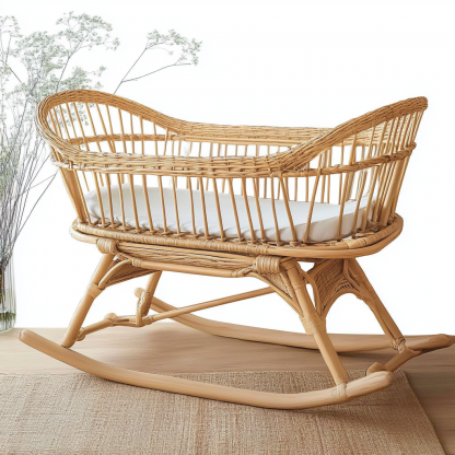 Wabi-sabi style, modern and simple, natural wood color, small home baby room, leisure lounge chair, outdoor balcony - Image 2