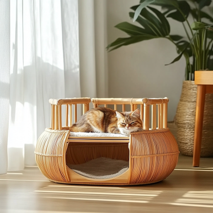Four-season universal semi-enclosed cat nest, cat cage, cat villa, double-layer cat nest, warm cat nest in autumn and winter, cat house - Image 9