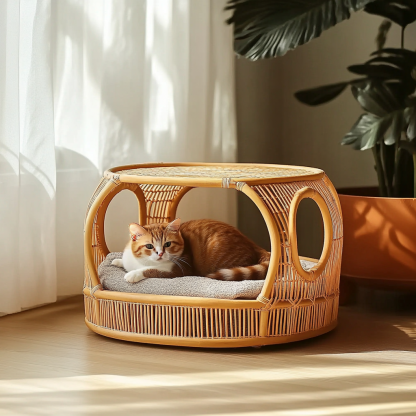 Four-season universal semi-enclosed cat nest, cat cage, cat villa, double-layer cat nest, warm cat nest in autumn and winter, cat house - Image 8