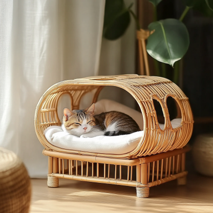 Four-season universal semi-enclosed cat nest, cat cage, cat villa, double-layer cat nest, warm cat nest in autumn and winter, cat house - Image 4