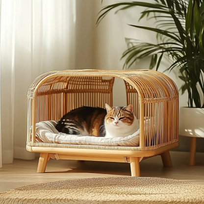 Four-season universal semi-enclosed cat nest, cat cage, cat villa, double-layer cat nest, warm cat nest in autumn and winter, cat house - Image 6