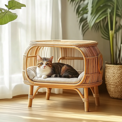 Four-season universal semi-enclosed cat nest, cat cage, cat villa, double-layer cat nest, warm cat nest in autumn and winter, cat house - Image 5