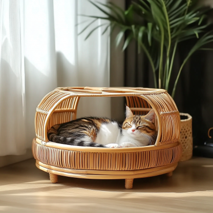 Four-season universal semi-enclosed cat nest, cat cage, cat villa, double-layer cat nest, warm cat nest in autumn and winter, cat house - Image 2