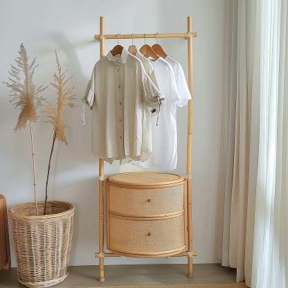 A floor-standing clothes hanger, a simple household storage rack for clothes and hats, a storage rack for clothes at the entrance of the bedroom and in the dormitory - Image 2