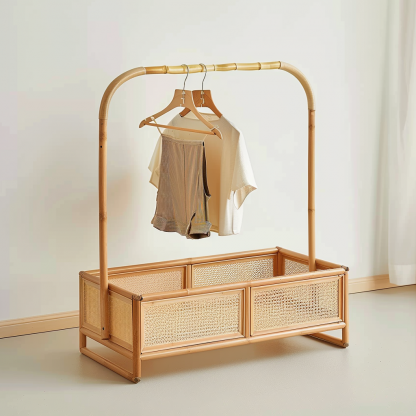 Wabi-sabi style wicker bedside table, homestay hotel model room decorative items, Zen-like Japanese and Chinese retro style - Image 3
