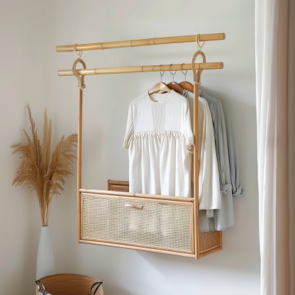 Skin-friendly floor-standing coat rack, multi-functional multi-layer storage rack, for storing items in the bedroom and student dormitory - Image 6