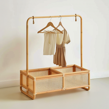 Wabi-sabi style rattan shoe cabinet, homestay hotel model room decorative items, Zen-like Japanese and Chinese retro style - Image 8
