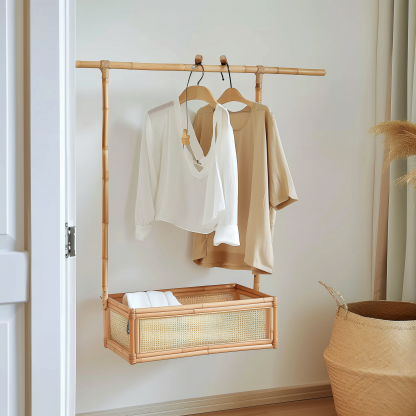 Skin-friendly floor-standing coat rack, multi-functional multi-layer storage rack, for storing items in the bedroom and student dormitory - Image 5