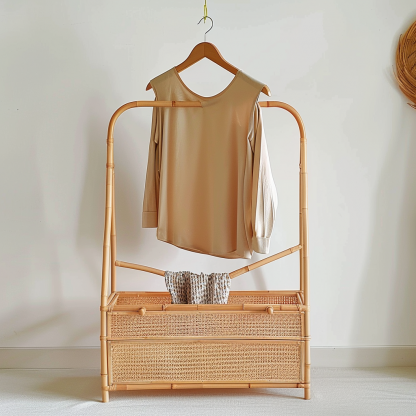 Modern and simple decorative bedside table, living room coat rack cabinet, storage cabinet, bedside cabinet with dirty clothes - Image 9