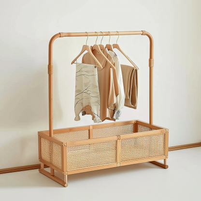 Wabi-sabi style wicker bedside table, homestay hotel model room decorative items, Zen-like Japanese and Chinese retro style - Image 9
