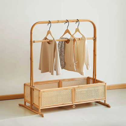 Wabi-sabi style wicker bedside table, homestay hotel model room decorative items, Zen-like Japanese and Chinese retro style - Image 7