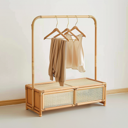 Wabi-sabi style wicker bedside table, homestay hotel model room decorative items, Zen-like Japanese and Chinese retro style - Image 6