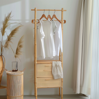 A floor-standing clothes hanger, a simple household storage rack for clothes and hats, a storage rack for clothes at the entrance of the bedroom and in the dormitory - Image 5