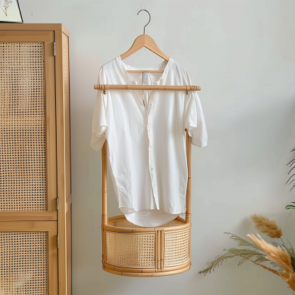 Bedroom clothes hanger, household solid wood secondary clean clothes and hat drying rack, simple second-hand clothes storage rack - Image 7
