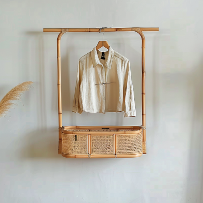 Wabi-sabi style wicker bedside table, homestay hotel model room decorative items, Zen-like Japanese and Chinese retro style - Image 8