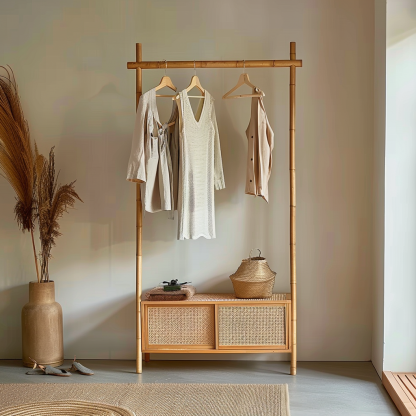 Modern and simple decorative bedside table, living room coat rack cabinet, storage cabinet, bedside cabinet with dirty clothes - Image 11