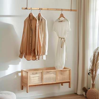 Modern and simple decorative bedside table, living room coat rack cabinet, storage cabinet, bedside cabinet with dirty clothes - Image 10