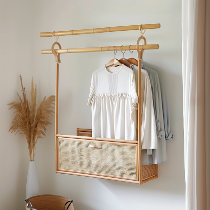 Skin-friendly floor-standing coat rack, multi-functional multi-layer storage rack, for storing items in the bedroom and student dormitory - Image 9