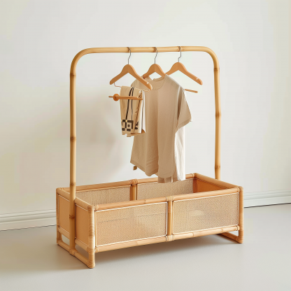 Skin-friendly floor-standing coat rack, multi-functional multi-layer storage rack, for storing items in the bedroom and student dormitory - Image 10