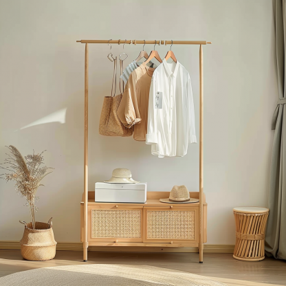 Modern and simple decorative bedside table, living room coat rack cabinet, storage cabinet, bedside cabinet with dirty clothes - Image 8