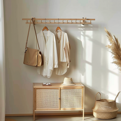 Modern and simple decorative bedside table, living room coat rack cabinet, storage cabinet, bedside cabinet with dirty clothes - Image 7