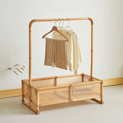 Wabi-sabi style rattan shoe cabinet, homestay hotel model room decorative items, Zen-like Japanese and Chinese retro style - Image 5
