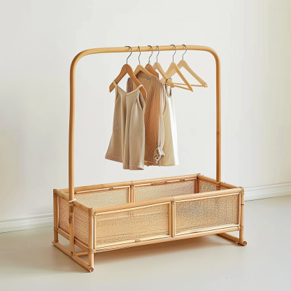 Wabi-sabi style rattan shoe cabinet, homestay hotel model room decorative items, Zen-like Japanese and Chinese retro style - Image 4