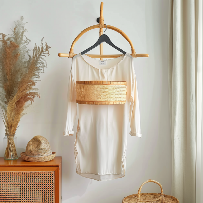 Bedroom clothes hanger, household solid wood secondary clean clothes and hat drying rack, simple second-hand clothes storage rack - Image 11
