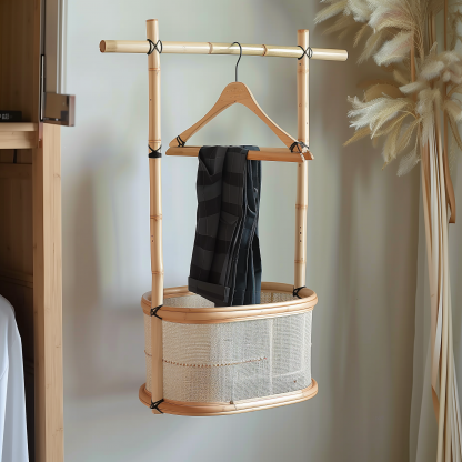 Bedroom clothes hanger, household solid wood secondary clean clothes and hat drying rack, simple second-hand clothes storage rack - Image 4