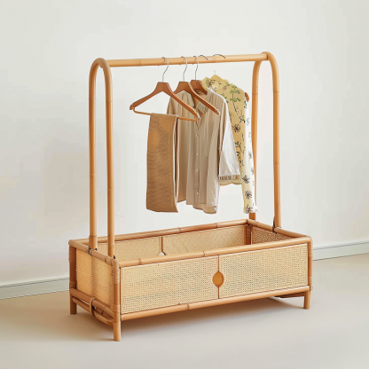 Wabi-sabi style rattan shoe cabinet, homestay hotel model room decorative items, Zen-like Japanese and Chinese retro style - Image 8
