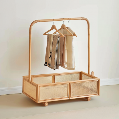Wabi-sabi style rattan shoe cabinet, homestay hotel model room decorative items, Zen-like Japanese and Chinese retro style - Image 6
