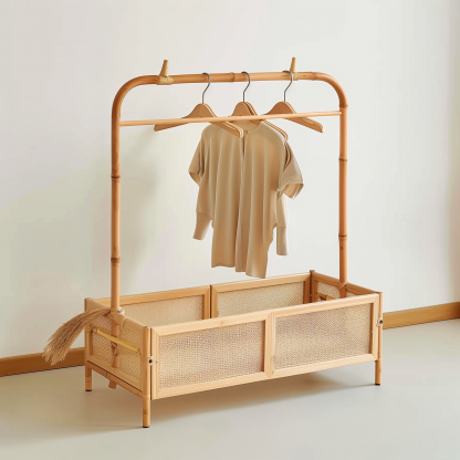 Skin-friendly floor-standing coat rack, multi-functional multi-layer storage rack, for storing items in the bedroom and student dormitory - Image 7