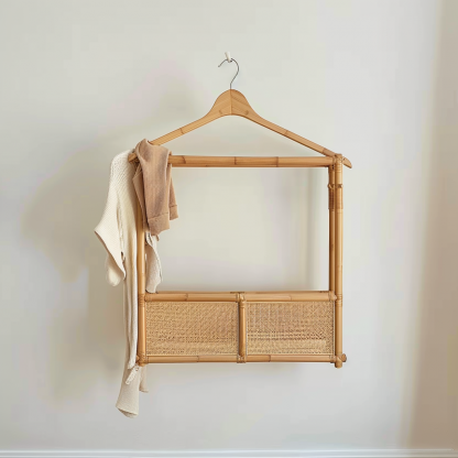 Wabi-sabi style wicker bedside table, homestay hotel model room decorative items, Zen-like Japanese and Chinese retro style - Image 8