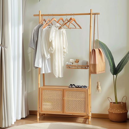 Modern and simple decorative bedside table, living room coat rack cabinet, storage cabinet, bedside cabinet with dirty clothes - Image 5
